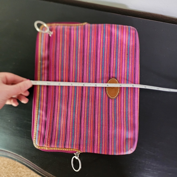 Fossil Multicolored Striped PVC Coated Tablet E Reader Case 10x8in - Picture 11 of 12